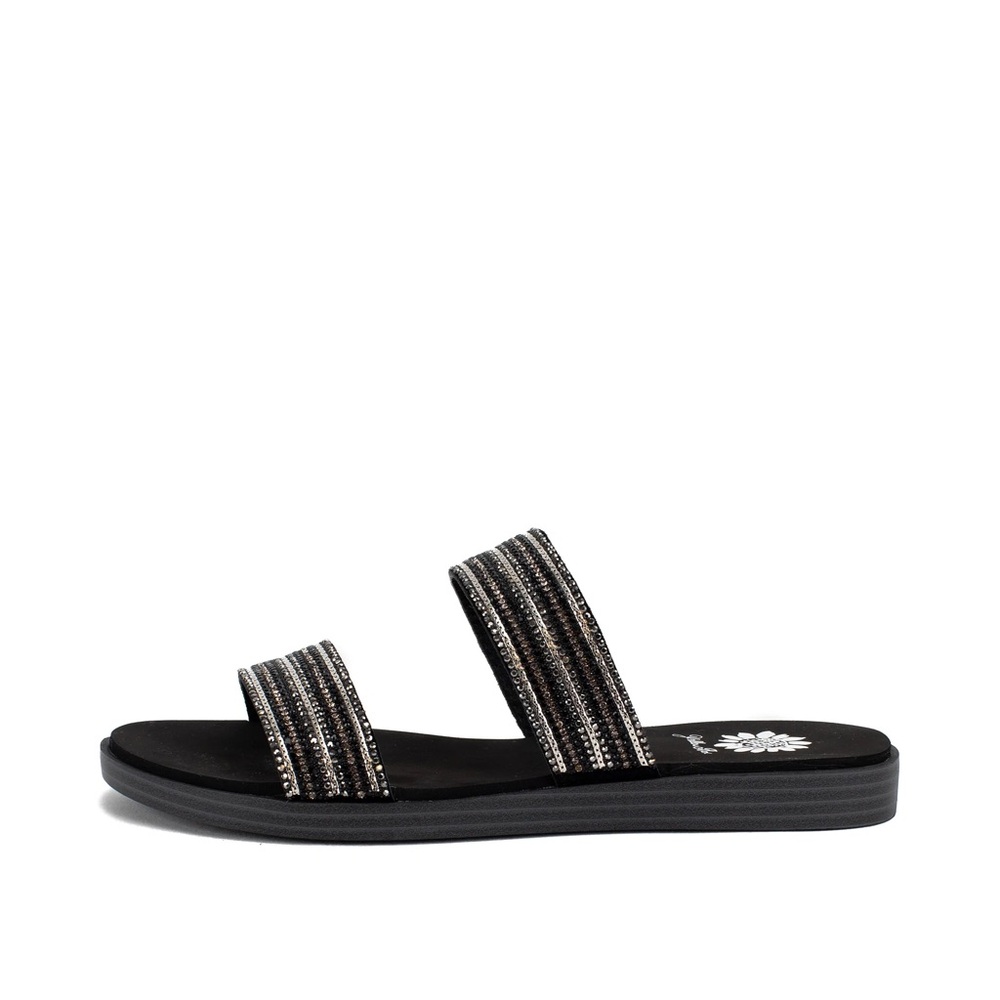 YELLOW BOX Dinda Slide Sandal COLOR BLACK  MEDIUM WIDTH Sandals NEW IN BOX